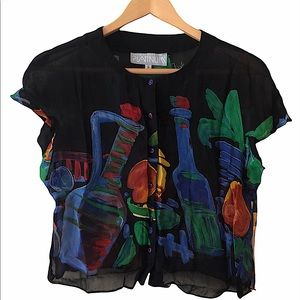 Dorthy schoelen platinum sheer top.